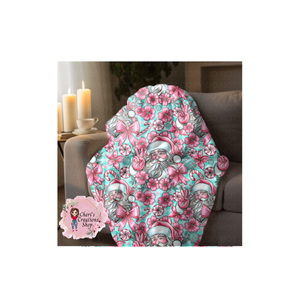 Pink Santa Velveteen Plush Blanket