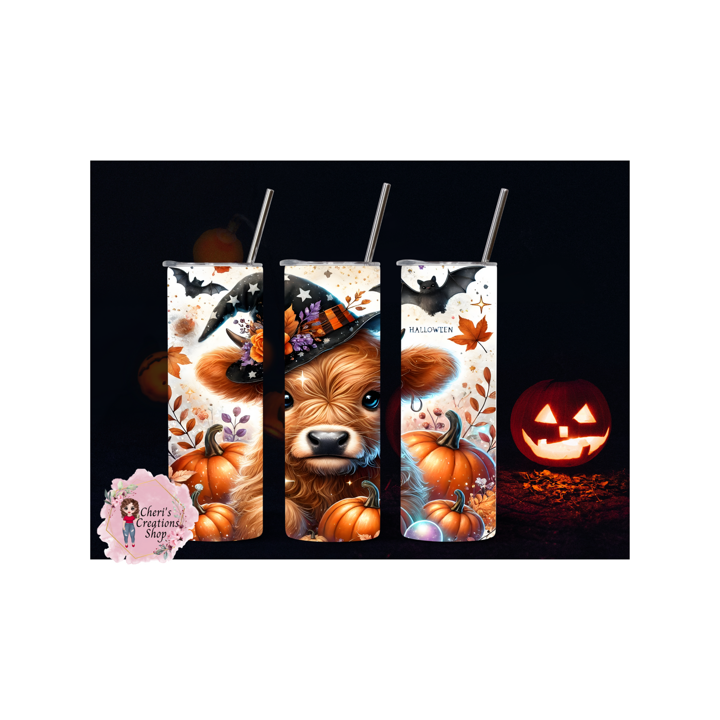 Halloween Cow Stainless Steel Double Insulated 20oz Tumbler - Perfect for Spooky Sips!