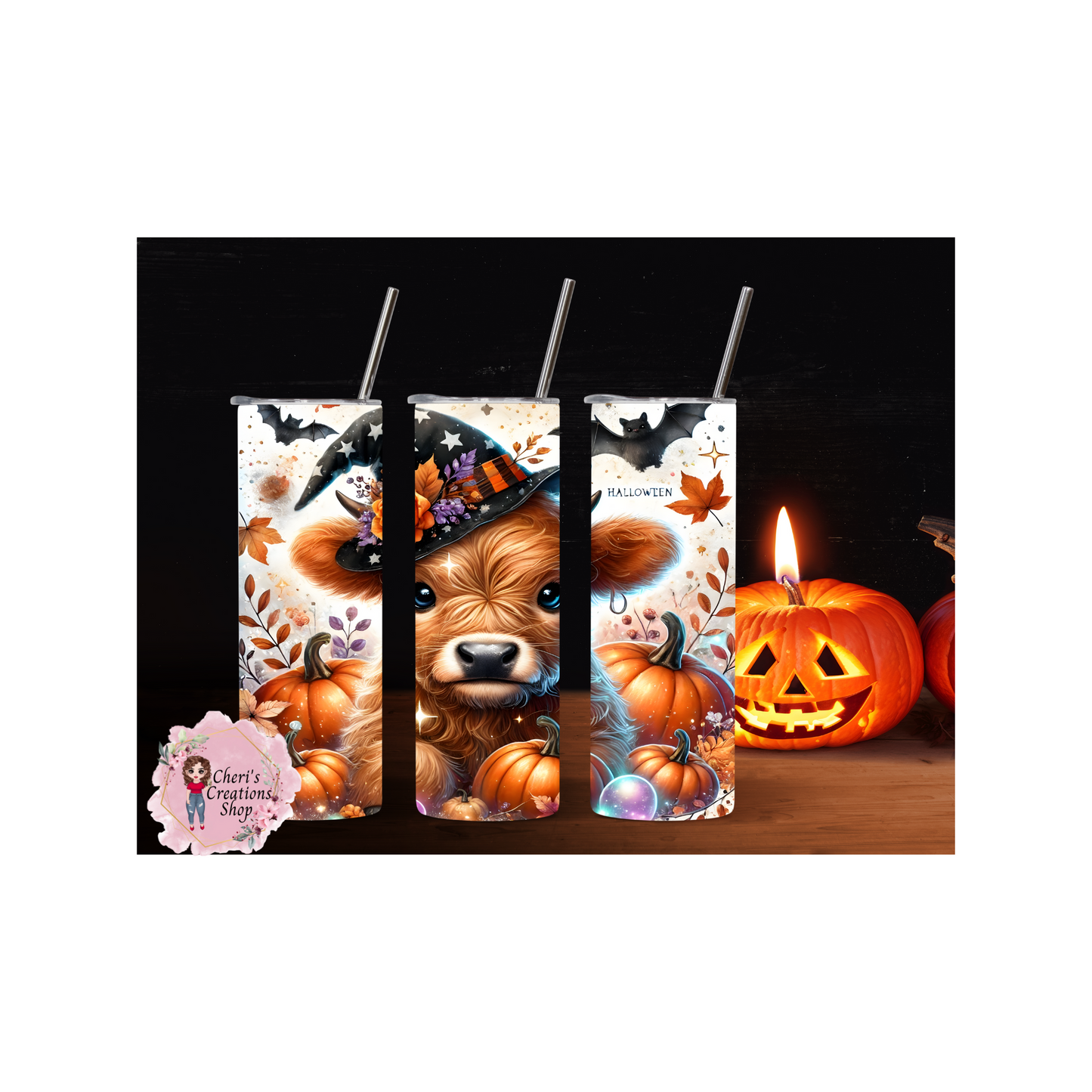 Halloween Cow Stainless Steel Double Insulated 20oz Tumbler - Perfect for Spooky Sips!