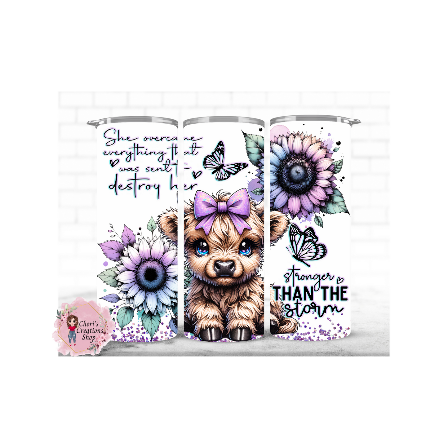 Highland Cow 20oz Tumbler Positive Affirmation