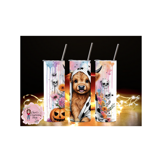 Halloween Cow Stainless Steel Double Insulated 20oz Tumbler - Perfect for Spooky Sips!