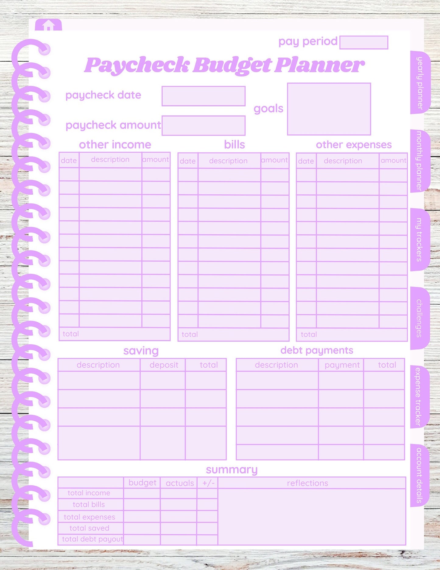 Digital Budget Planner, Finance Planner, Expense Tracker, Goodnotes Planner, Butterfly Budget Planner, Portrait Budget Planner, Digital