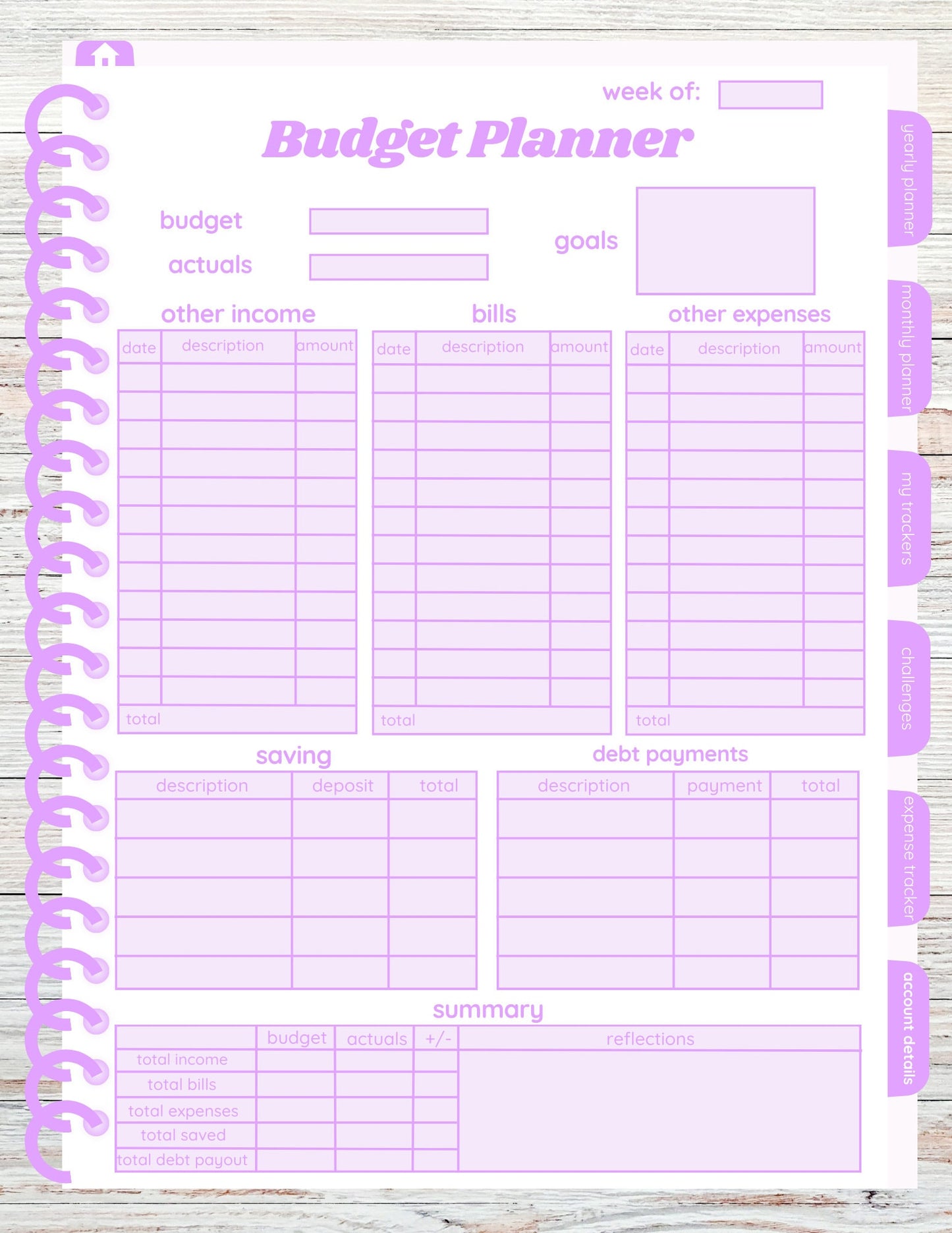 Digital Budget Planner, Finance Planner, Expense Tracker, Goodnotes Planner, Butterfly Budget Planner, Portrait Budget Planner, Digital