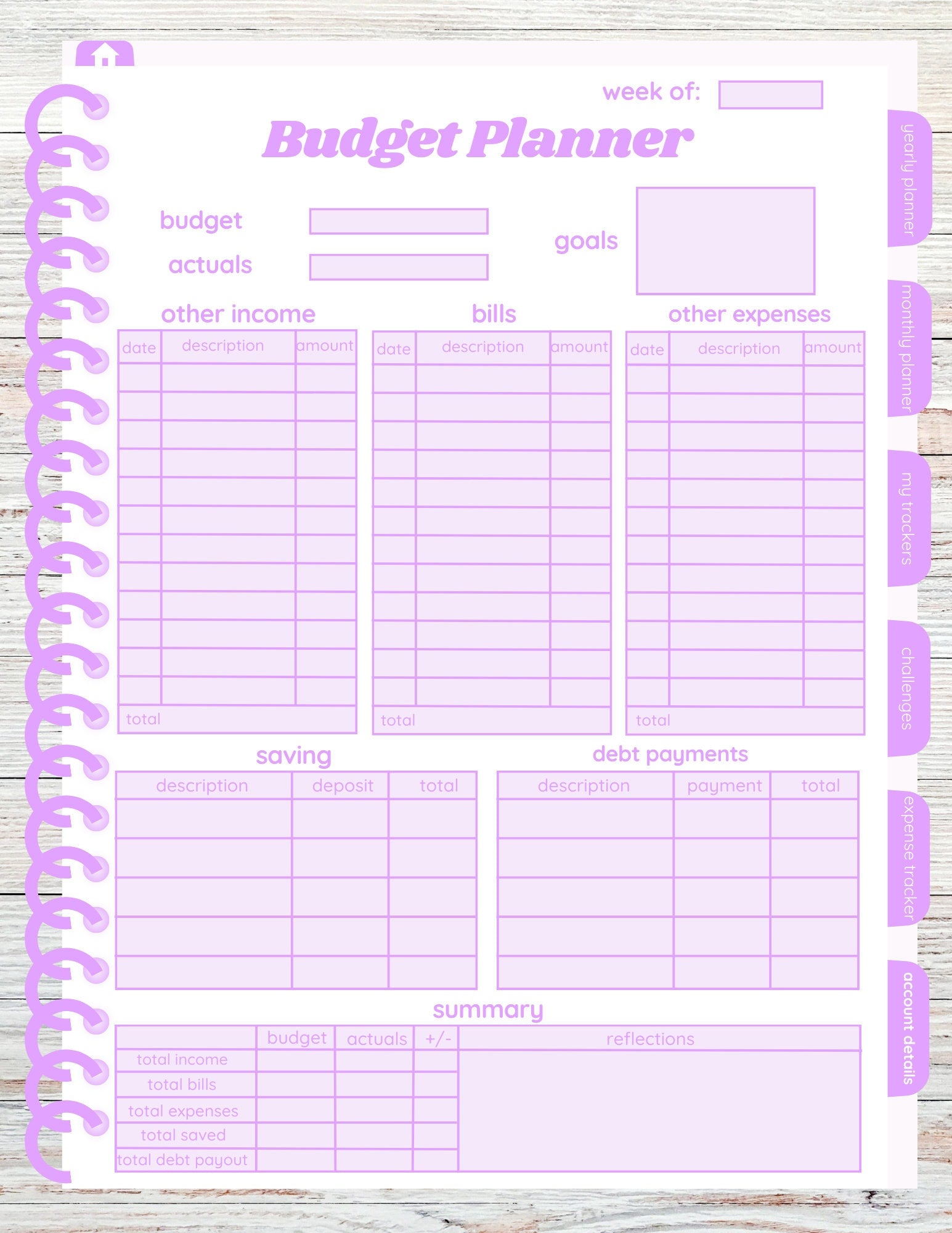 Digital Budget Planner, Finance Planner, Expense Tracker, Goodnotes Planner, Butterfly Budget Planner, Portrait Budget Planner, Digital