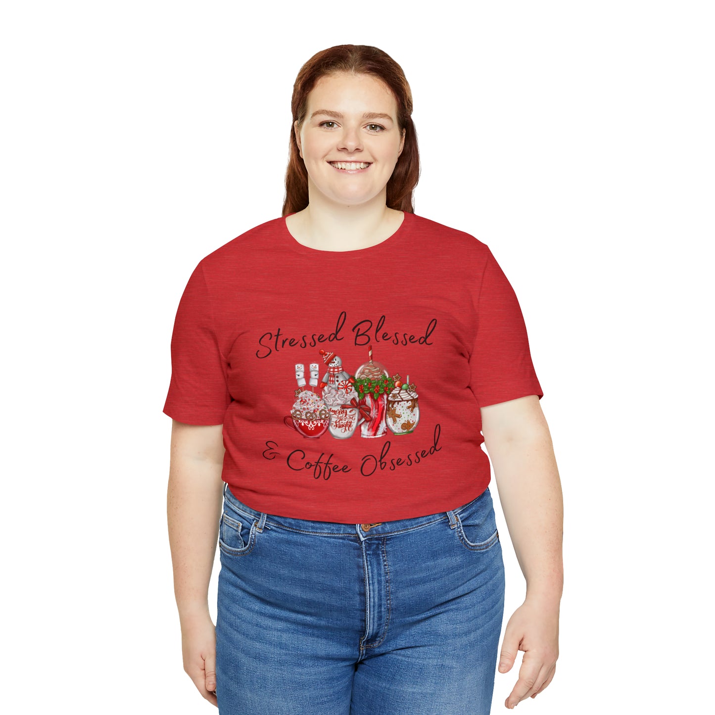 Stressed Blessed and Coffee Obsessed Short Sleeve Tee