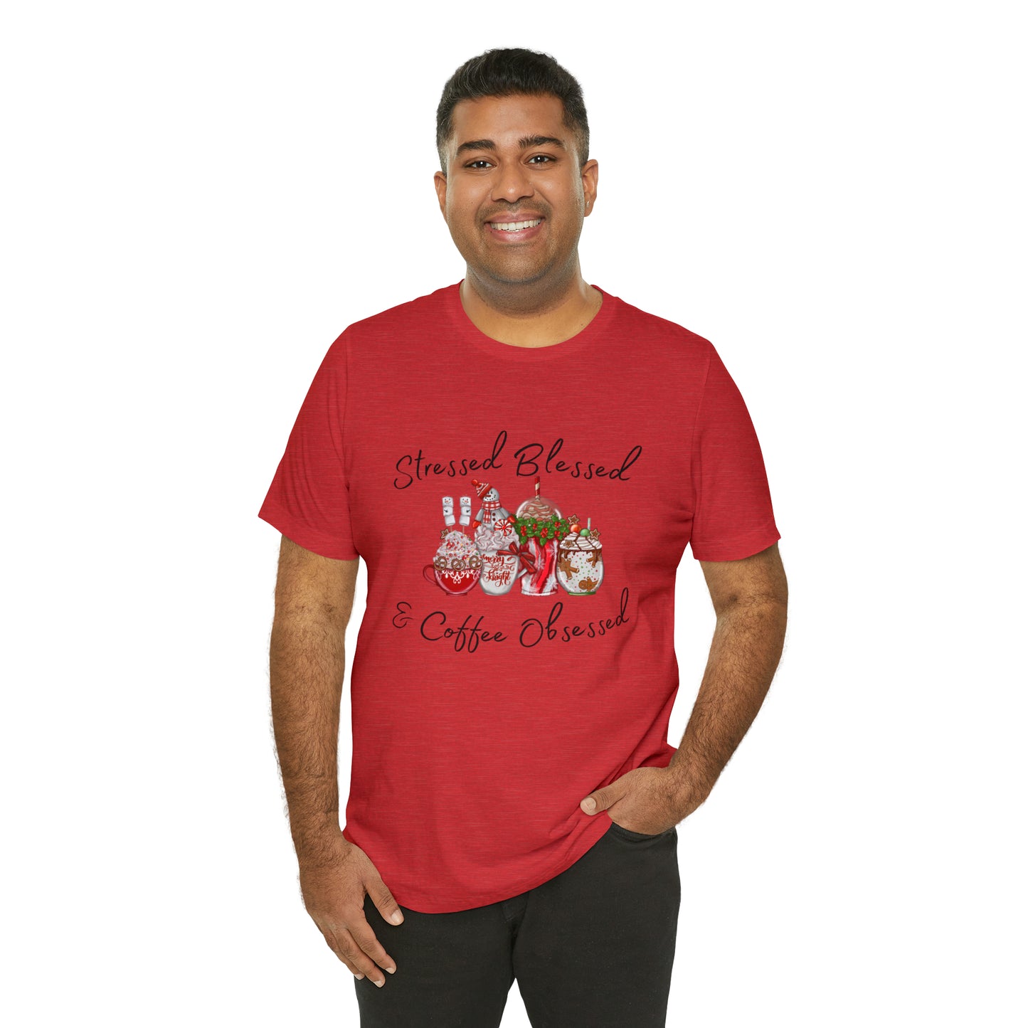 Stressed Blessed and Coffee Obsessed Short Sleeve Tee