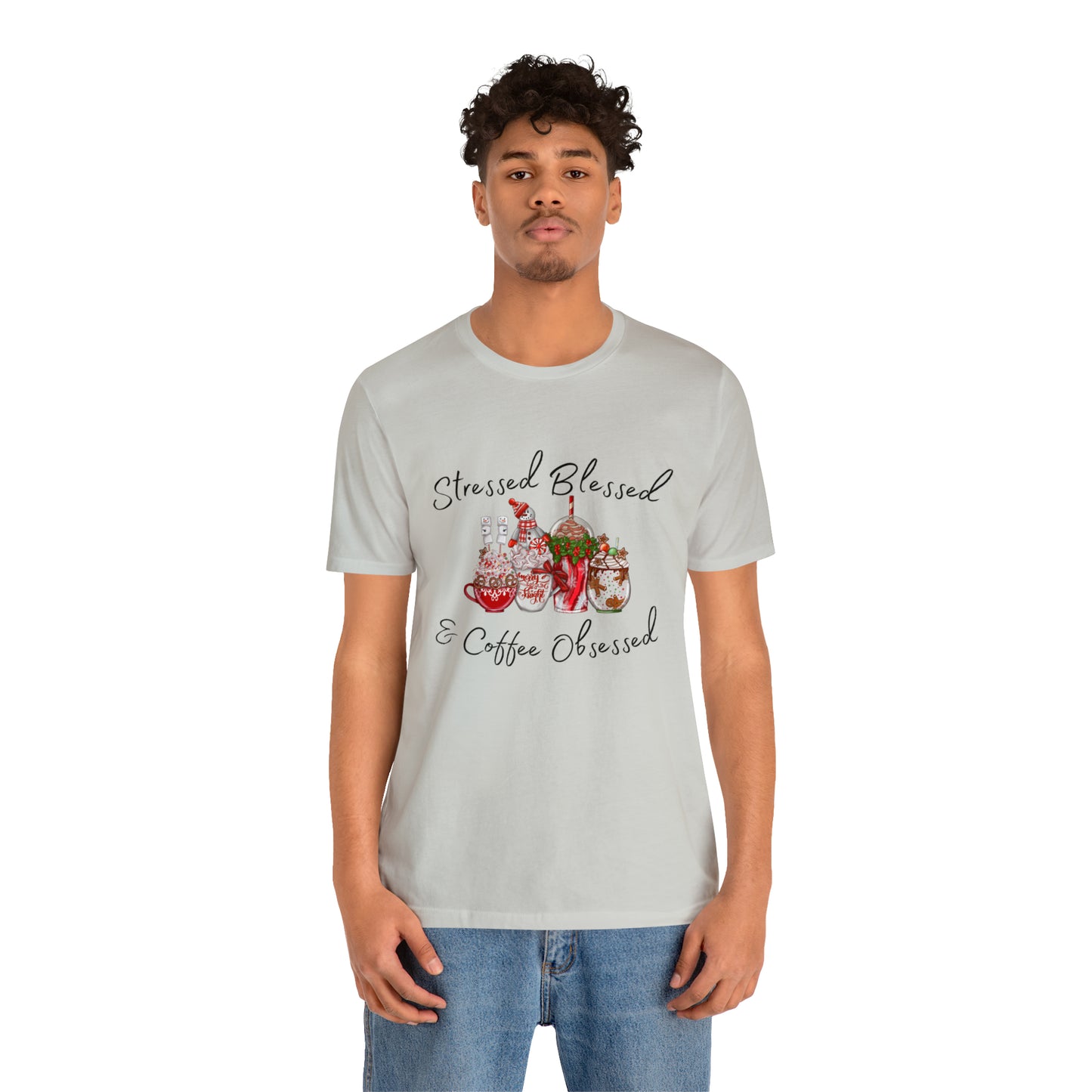 Stressed Blessed and Coffee Obsessed Short Sleeve Tee