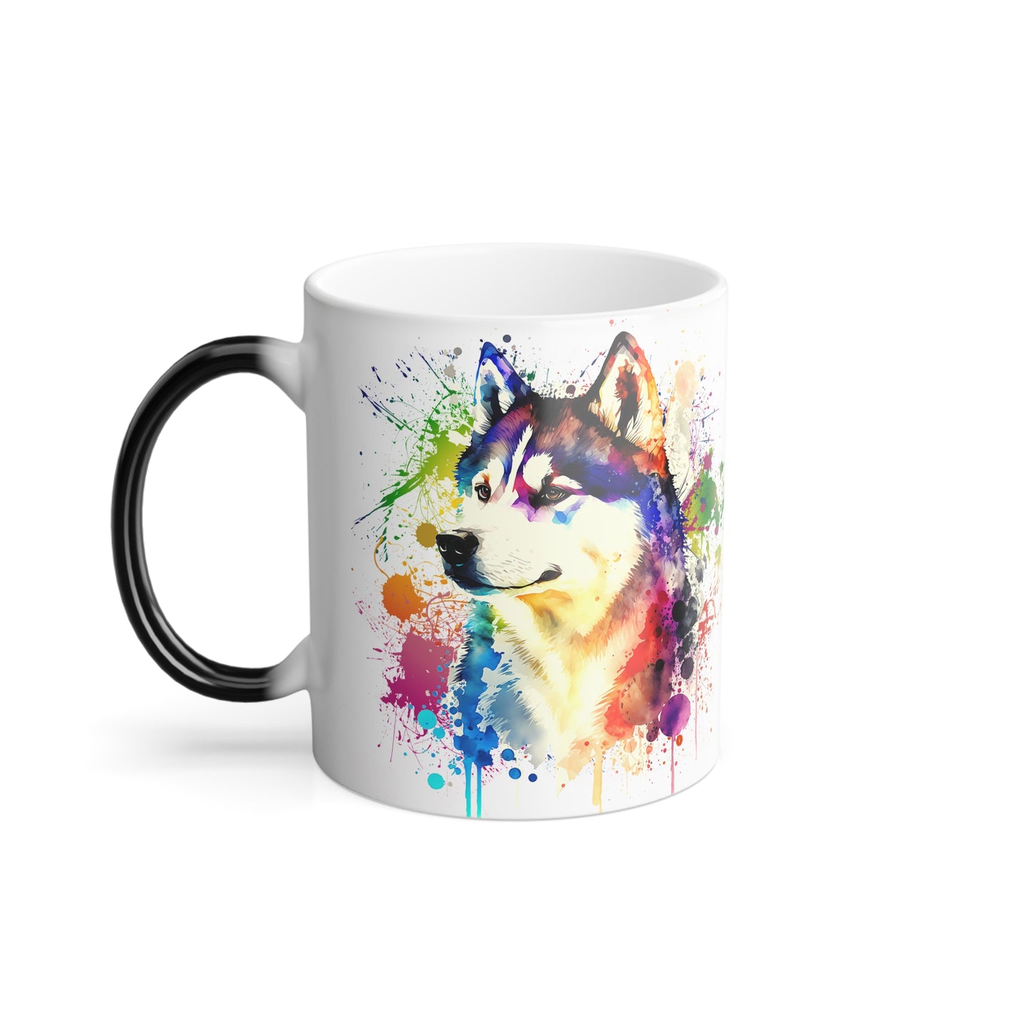 Siberian Husky Color Changing Mug, Picture Disappearing Mug, Shows Photos with Hot Liquid, Magic Coffee Mug