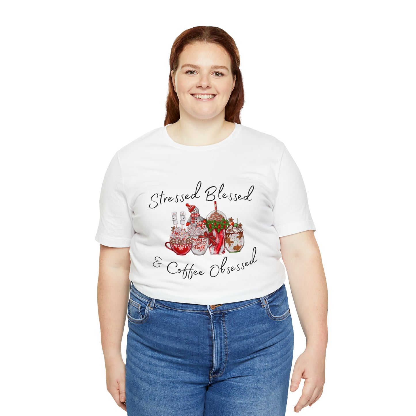 Stressed Blessed and Coffee Obsessed Short Sleeve Tee