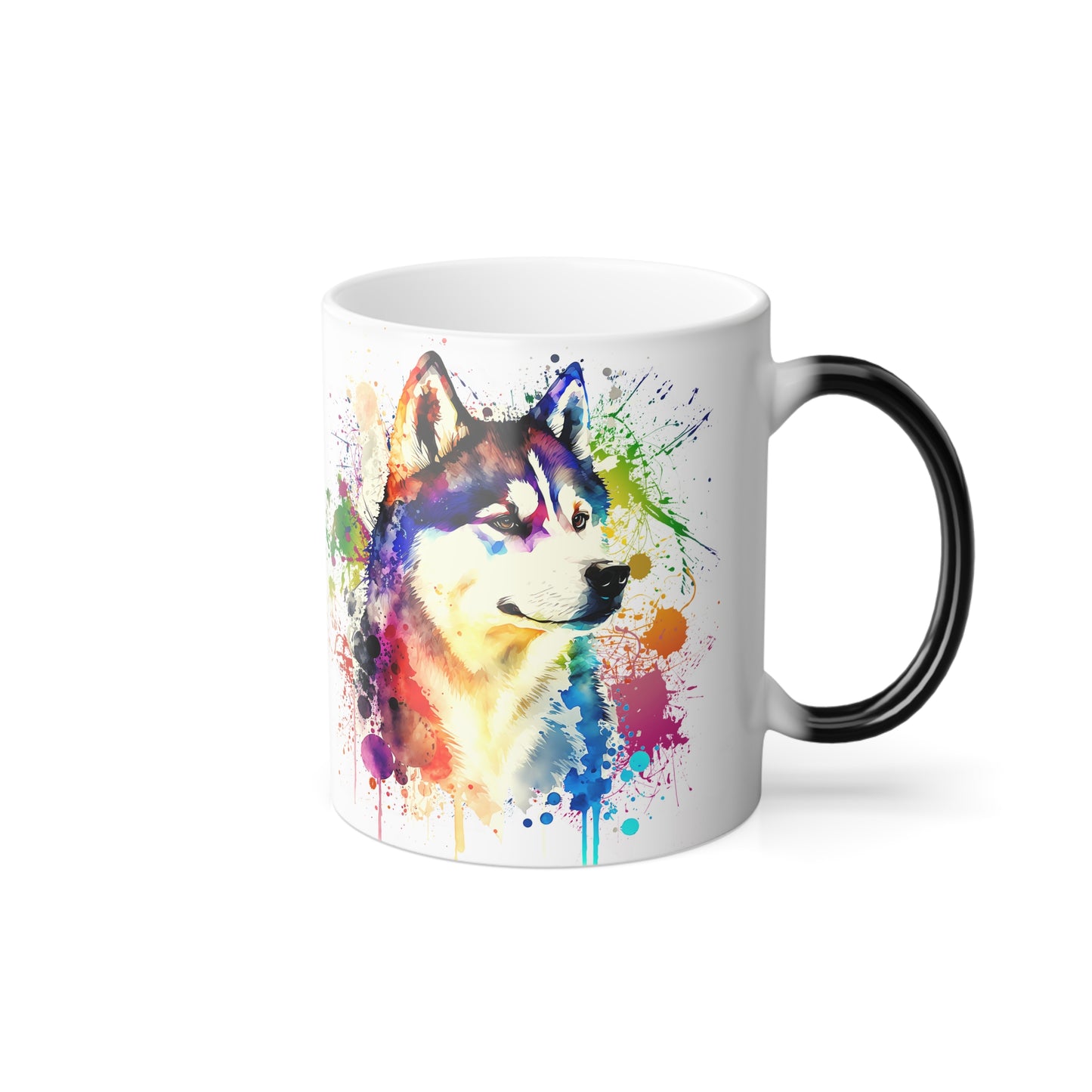 Siberian Husky Color Changing Mug, Picture Disappearing Mug, Shows Photos with Hot Liquid, Magic Coffee Mug