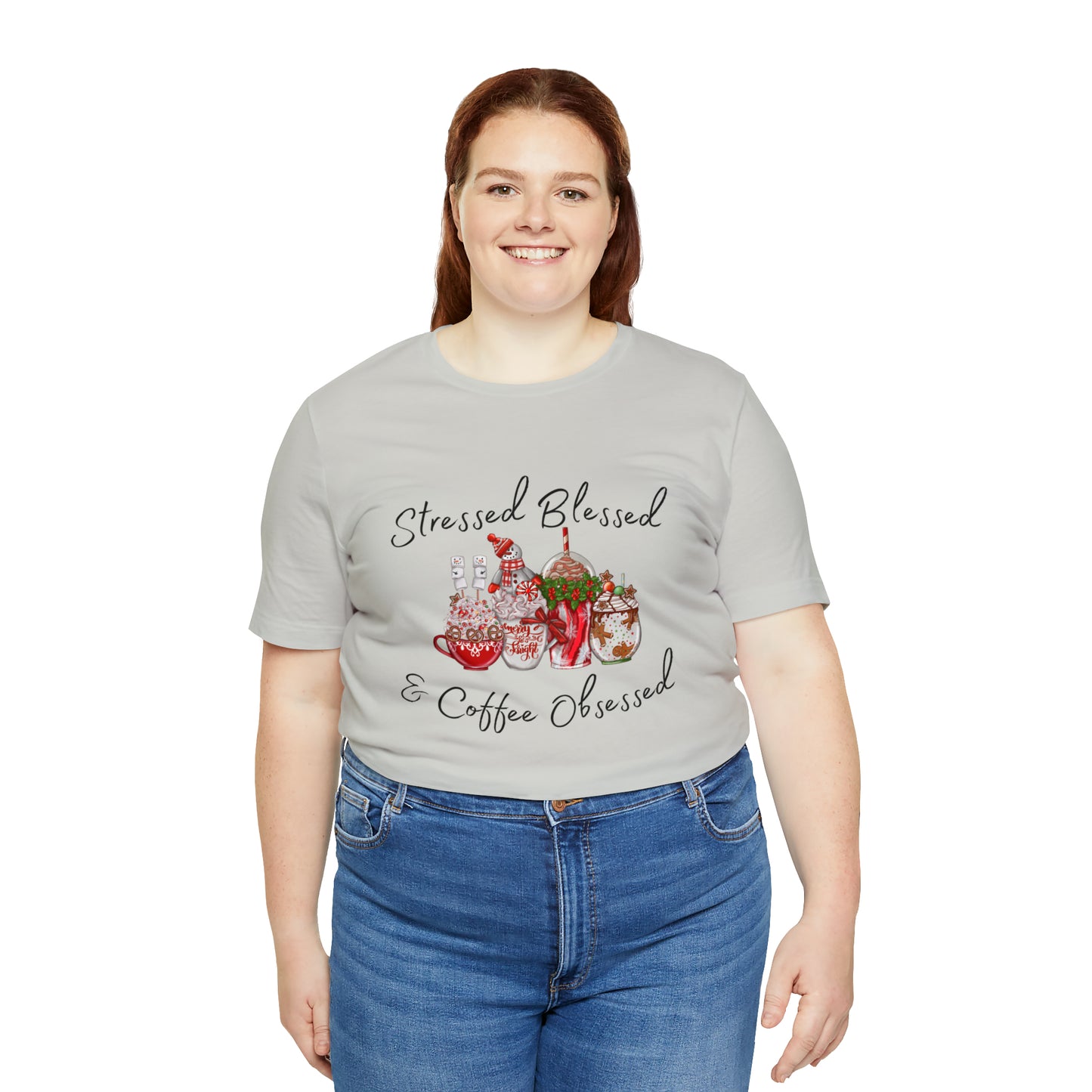 Stressed Blessed and Coffee Obsessed Short Sleeve Tee